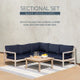 Svana Beige or Navy 4PC Sectional Set