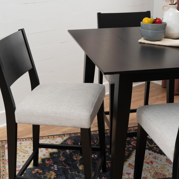Cosgrove Black Upholstered 5PC Counter Set