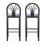 Soleil Black Vinyl Metal Bar Stools (Set of 2)