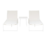 Alora Aluminum 3PC Chaise Lounge and Table Set