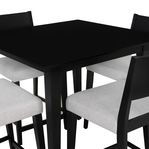 Cosgrove Black Upholstered 5PC Counter Set