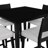 Cosgrove Black Upholstered 5PC Counter Set