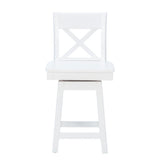 Zoe White Swivel Counter Stool