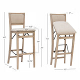 Keira Gray wash Padded Back Folding Bar Stool