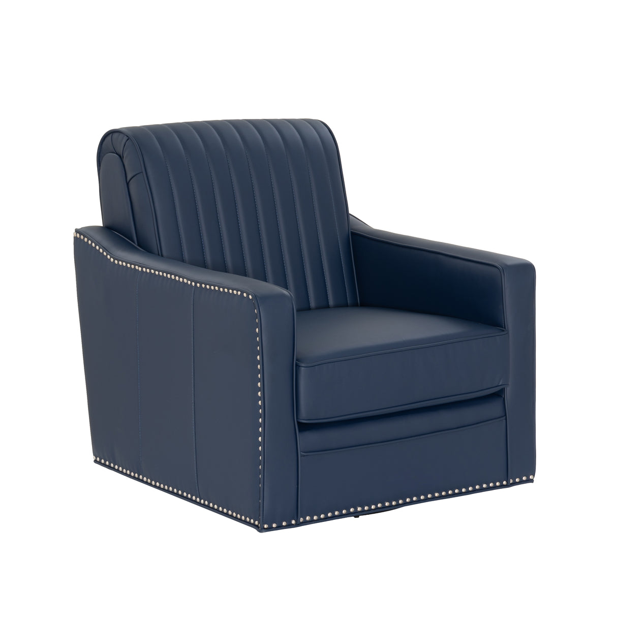 Carter Swivel Faux Leather Accent Chair