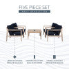 Svana Blue 5PC Side Chair Set
